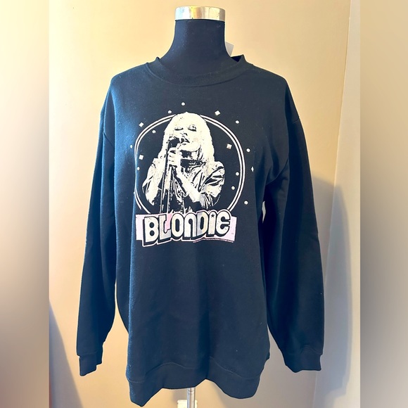 NWT VINYL ICONS BLONDIE studded Chain Fringe sweatshirt Large L - Picture 3 of 6